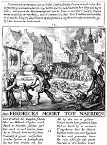 Troupes espagnoles incendiant des bâtiments et massacrant pendant la domination espagnole aux Pays-Bas, 1567-73