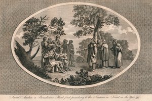 Saint Augustin, moine bénédictin, prêchant pour la première fois aux Saxons dans le Kent, 597, 1793