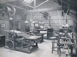 École de la Fondation St. Bride. Salle des machines typographiques, 1917