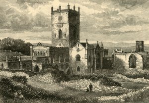 Cathédrale de St. David et le Collège, vue du nord-est, 1898
