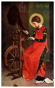 Sainte Élisabeth de Hongrie filant de la laine pour les pauvres