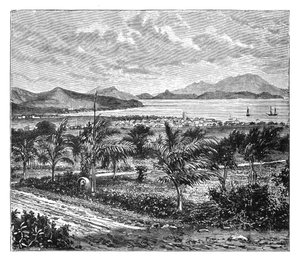 Saint-Christophe, vue prise de Nevis