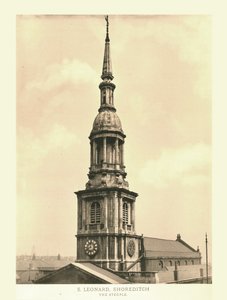 St Leonard, Shoreditch, le clocher, milieu-fin du 19e siècle - Unbekannt