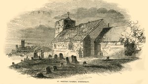 Église Saint-Martin, Canterbury, Kent, vers 1850