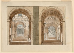 Conceptions de Scène, Vues dans les Cours du Palais - Unbekannt