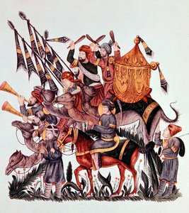 Porte-étendards, tambours et trompettes d