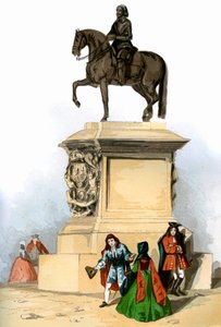 Statue de Charles Ier, Charing Cross, Londres, c1850