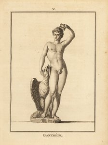 Statue du jeune berger Ganymède, enlevé par Zeus, avec un aigle