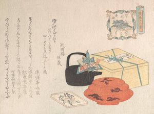Nature morte, design de Yogoyomi, calendrier pictural, 1816