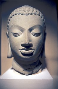 Tête en pierre de Bouddha, Gupta, Inde, 5e siècle