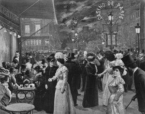 Sur le boulevard - Devant le Café de la Paix, 1900