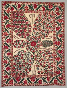 Suzani avec motifs floraux, 1800-1850 - Unbekannt