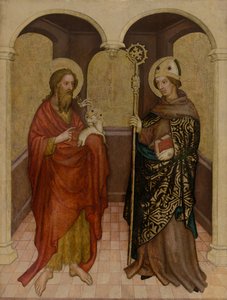 Tableau avec saint Jean-Baptiste et un évêque