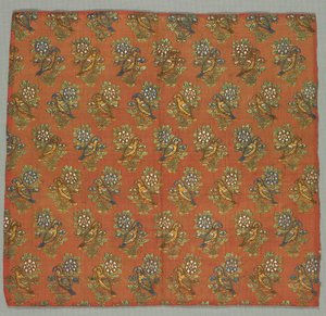 Fragment de taffetas avec motif Gul-u-Bulbul Rose et Rossignol, XVIIIe siècle