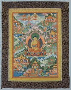 Tangka avec Bouddha, XIXe siècle