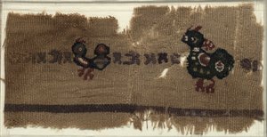 Tapisserie avec oiseaux et lettres grecques