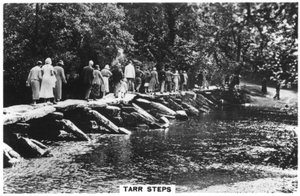 Tarr Steps, à travers la rivière Barle à Exmoor, Somerset, 1937