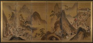 Tartares chassant dans un paysage de montagne, première moitié des années 1600 - Unbekannt