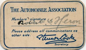 Association automobile : Carte de membre, 1936