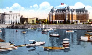 Le bâtiment Belmont, Union Club et Empress Hotel, Victoria, Colombie-Britannique, Canada, vers 1900