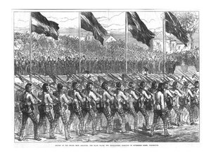 La Black Watch 42e Highlanders marchant vers Governors Green, Portsmouth