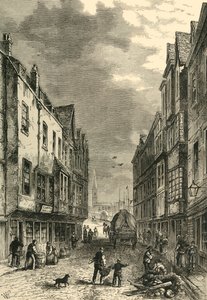Le pied du pont, Southwark, en 1810, vers 1878