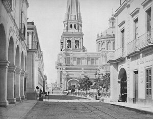 La cathédrale de Guadalajara, Mexique, vers 1897