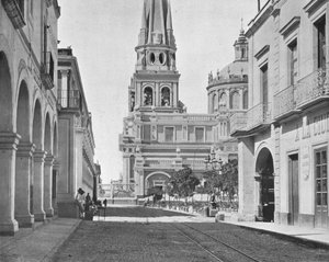 La cathédrale de Guadalajara, Mexique, vers 1900