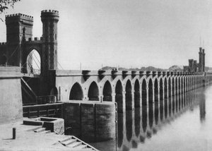 Le barrage du Delta, Le Caire, Égypte, vers les années 1920