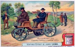 La première automobile à benzine, 1875, vers 1900