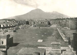 Le Forum de Pompéi et le Vésuve, Italie, 1895