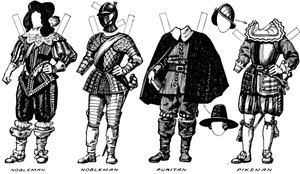 La Grande Galerie du Costume Historique : Robes portées sous le règne de Jacques Ier, vers 1934