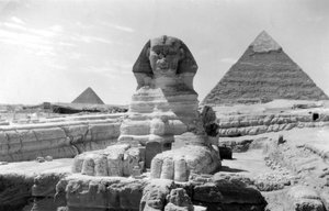 Le Grand Sphinx de Gizeh, Égypte, mai 1949