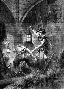 Les conspirateurs de la Conspiration des Poudres au travail, vers 1902