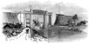 Le viaduc de Latchford, canal maritime de Manchester, 1894