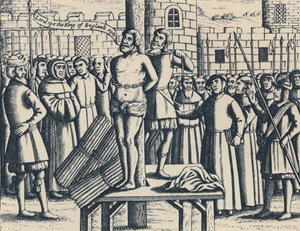 Le Martyre de Maître William Tindall en Flandre près du château de Vilvorde, 1563