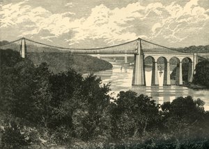 Le pont suspendu de Menai, 1898