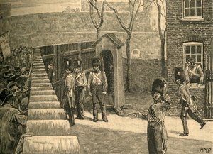 La foule des Spenceans convoquant la Tour de Londres, 1816, vers 1890