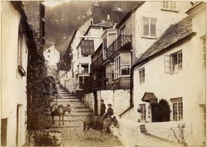 Le New Inn et la rue, Clovelly, Devon, fin du 19e ou début du 20e siècle