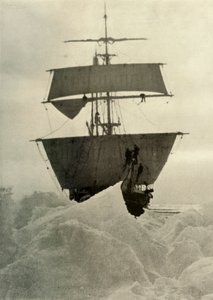 Le Nimrod retenu dans la glace, 1908-1909
