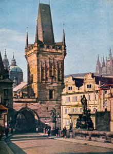 Le bout de la vieille ville du pont Charles, Prague, République tchèque, 1943
