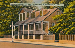La plus vieille maison, Key West, Floride - Construite entièrement en cèdre en 1825, vers 1940