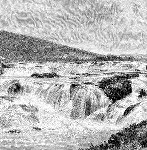Les chutes de Paikari dans les Nilgiris, Inde, 1895