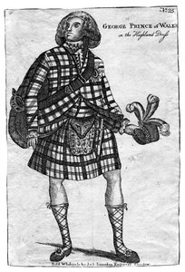Le prince de Galles, le futur roi George IV 1762-1830, en costume des Highlands