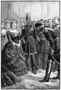 Le Shah de Perse présentant sa demande à la reine Victoria à Windsor, milieu-fin du XIXe siècle