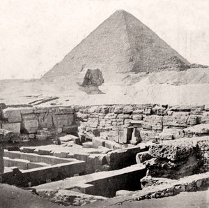 Le Sphinx et la Grande Pyramide, Égypte, début du 20e siècle