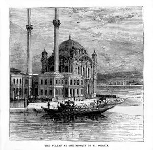 Le Sultan à la mosquée Sainte-Sophie, Constantinople, Turquie, 19e siècle