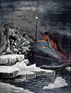 Le Titanic heurtant un iceberg, 1912