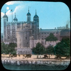 La Tour de Londres la nuit, fin du XIXe ou début du XXe siècle