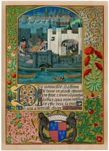 La Tour de Londres avec le pont de Londres, vers 1500, vers 1901